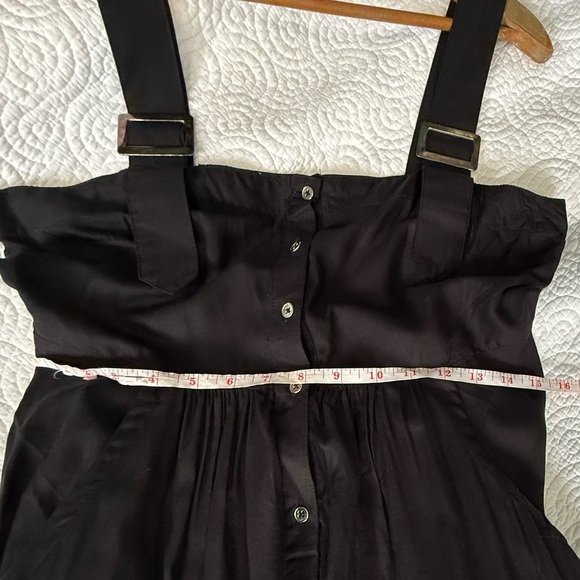 ASOS UO Azelia Button Midi Dress Black Buttoned Spaghetti Strap Sundress Size 6 - Picture 13 of 16